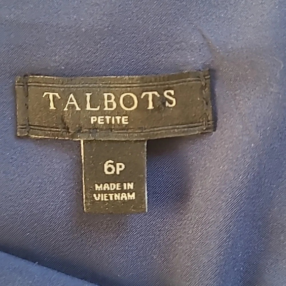 Talbots Navy Floral Sheath Dress - Size 6P (Petite) - Picture 4 of 6